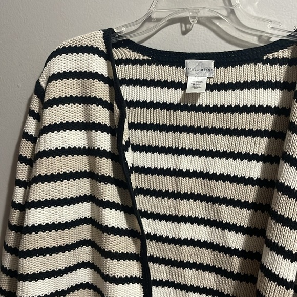 VINTAGE DANIELLE MARTIN STRIPED BOXY KNIT CARDIGAN SWEATER - Picture 7 of 7